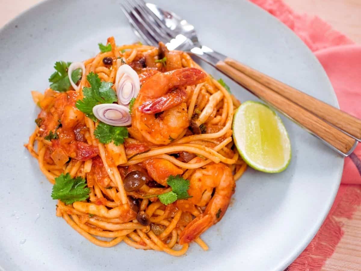 Tom Yum Spaghetti สปาเก็ตตี้ต้มยำกุ้ง